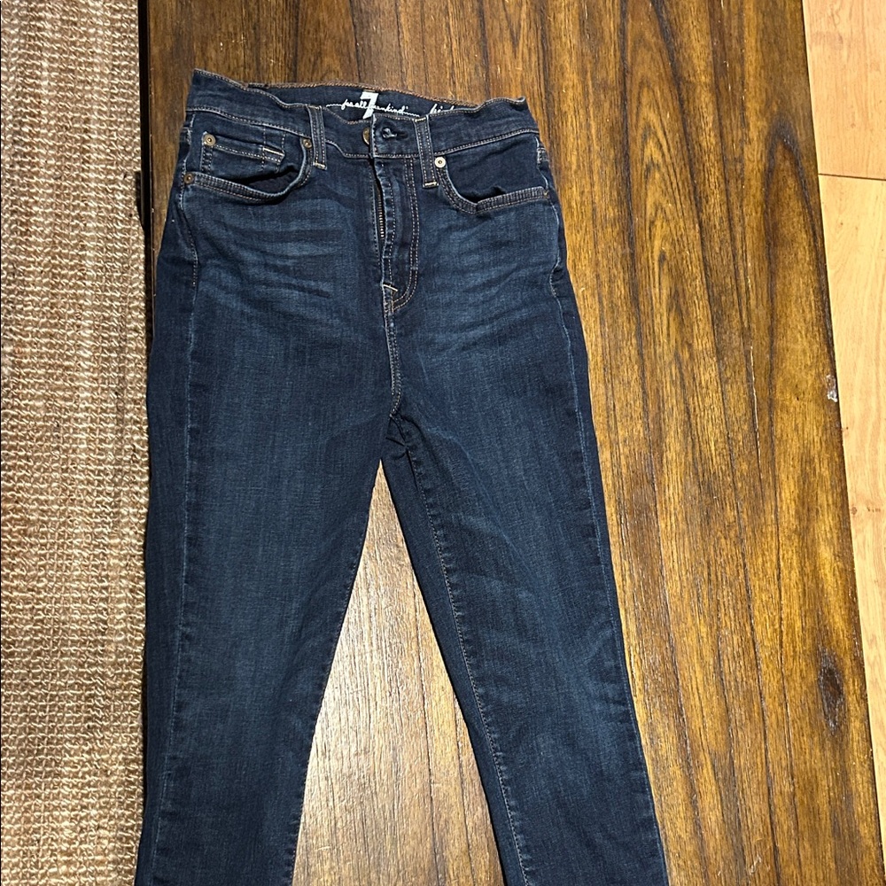 7 For All Mankind Deep Blue Skinny Jeans